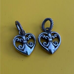 2 Brighton Silverplated Fleur-de-lis Charms